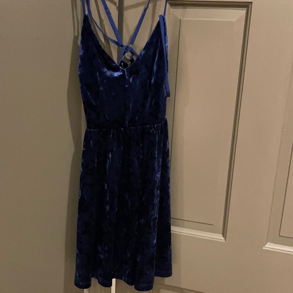 navy velvet dress